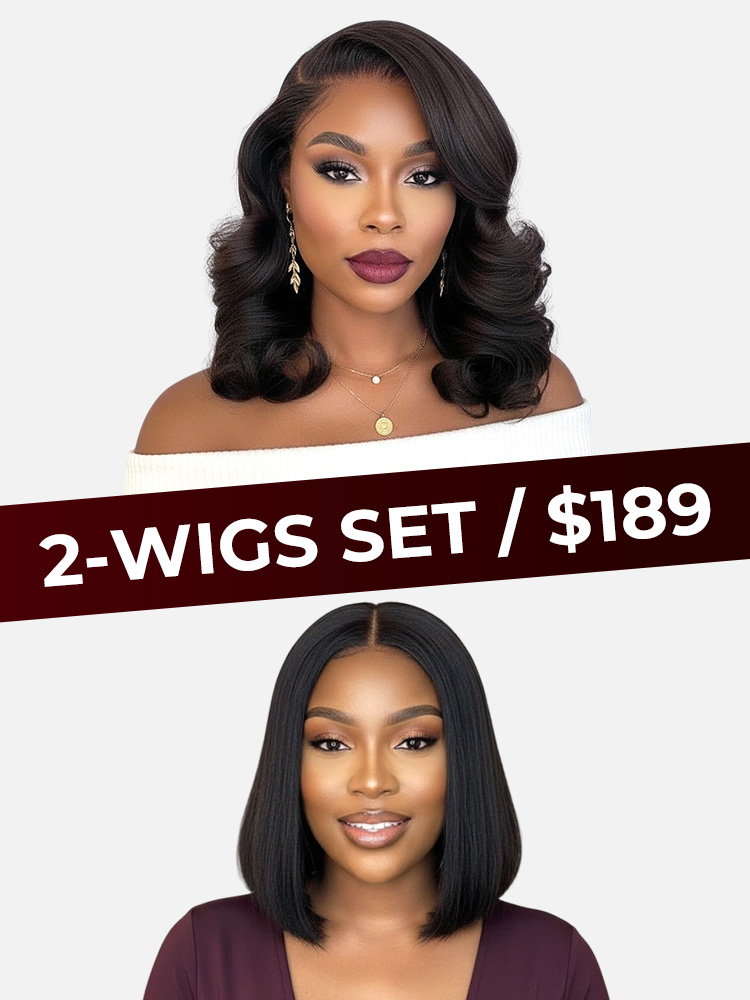 Body Wave And Straight Bob Wig Set
