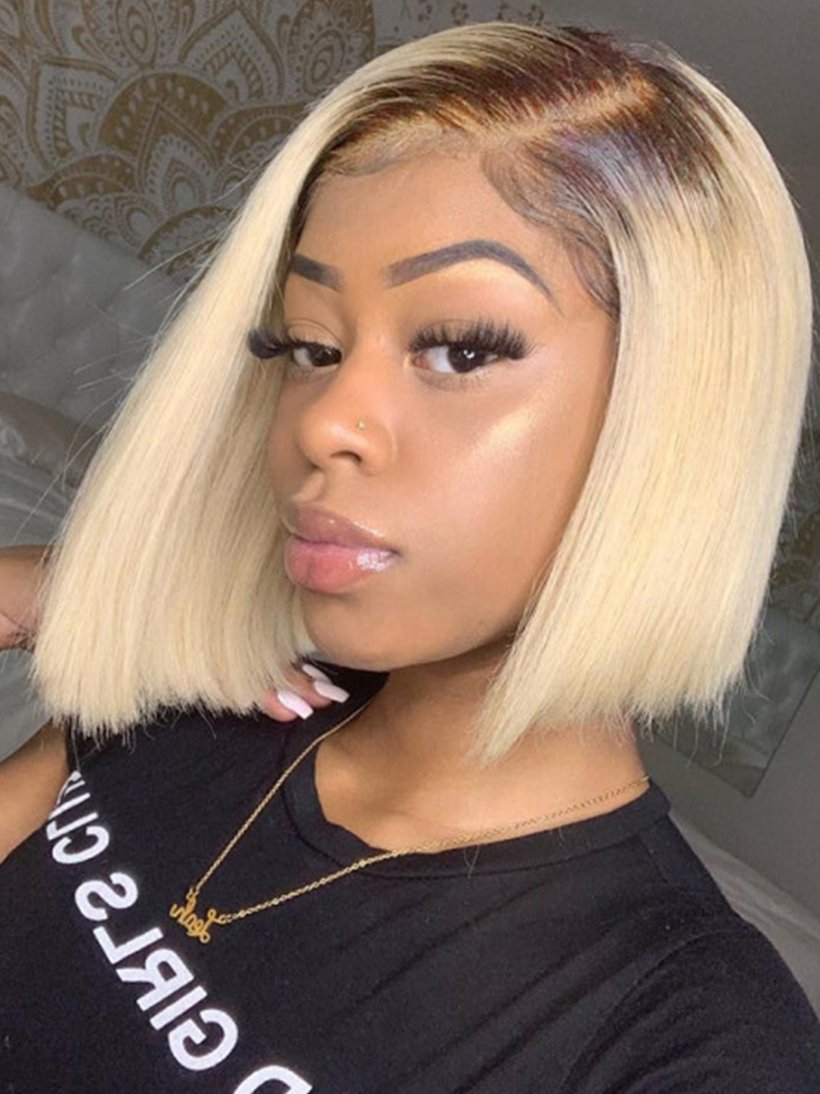 free parting colored bob wig