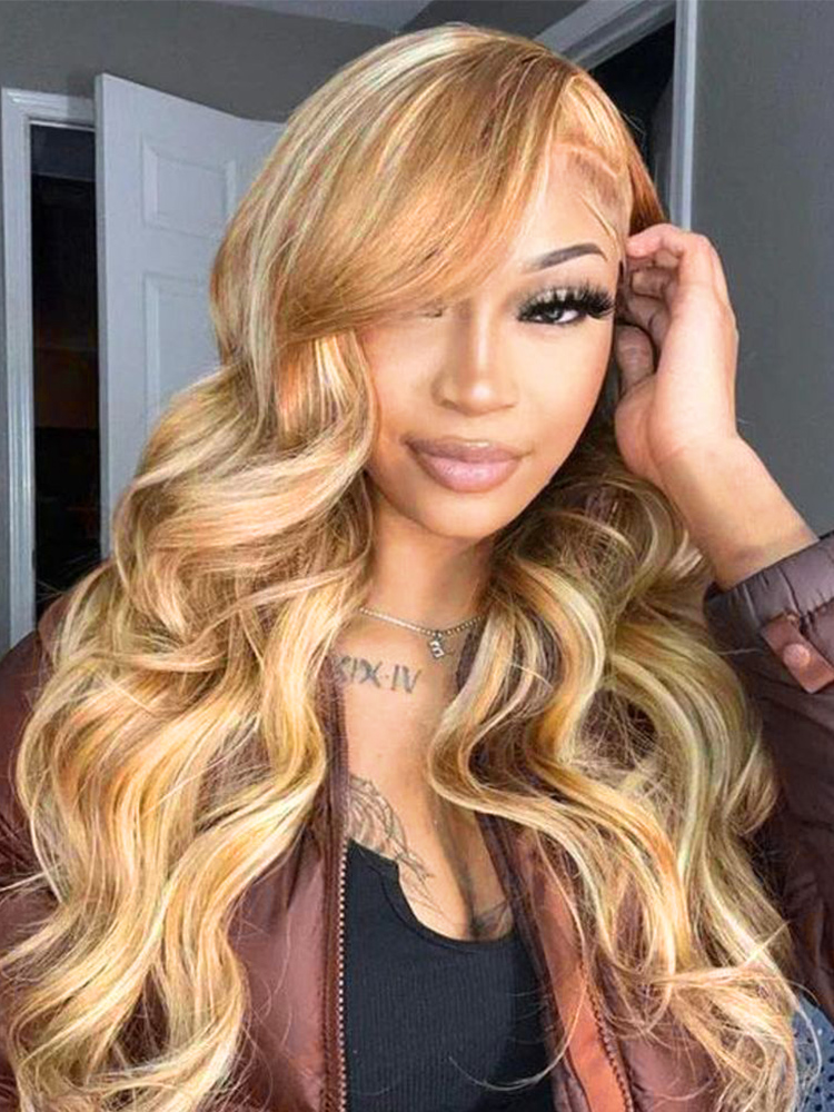 blonde highlight wig