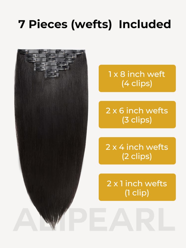7 pieces clip in hair extension