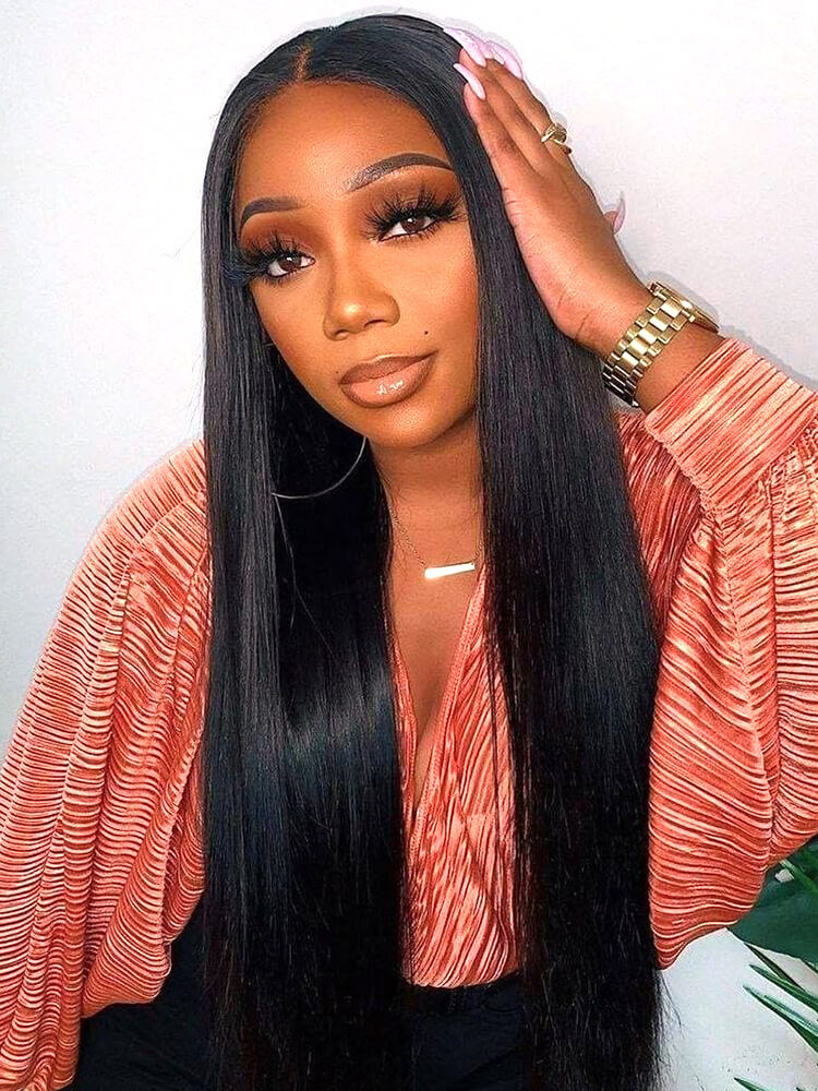 silk straight lace front wig