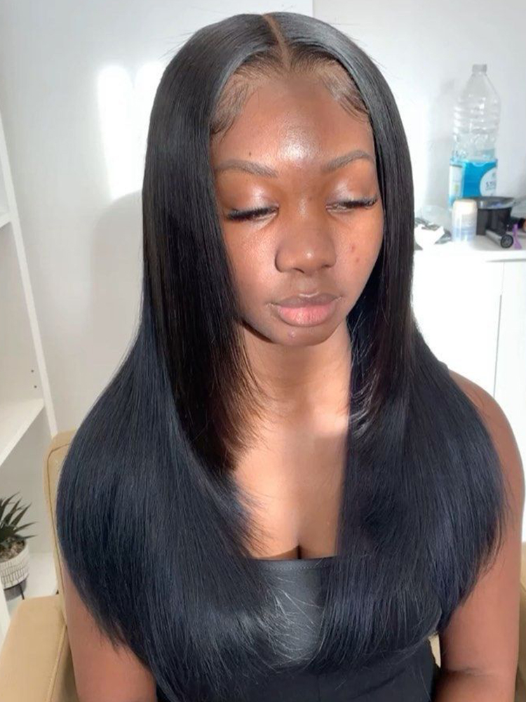 straight HD lace wig with layers