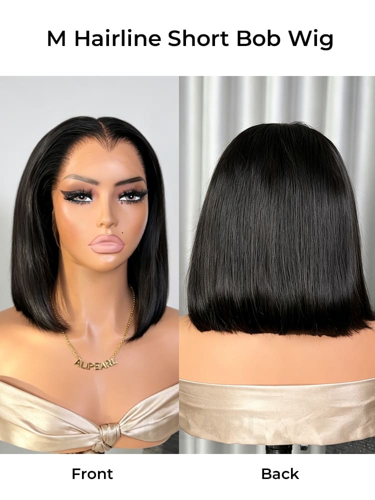 Short bob wig with widow's peak