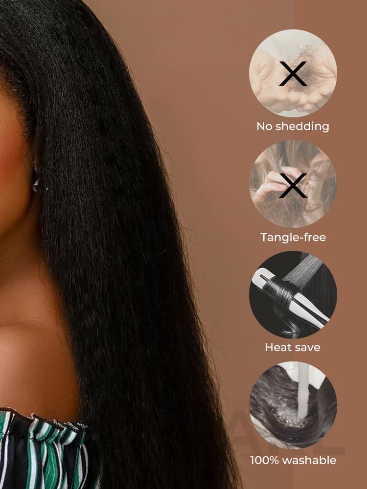 100% human hair yaki straight bundles