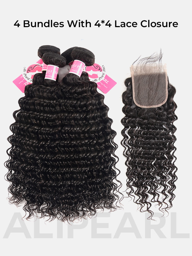 4 Bundles With 4*4 Lace Closure
