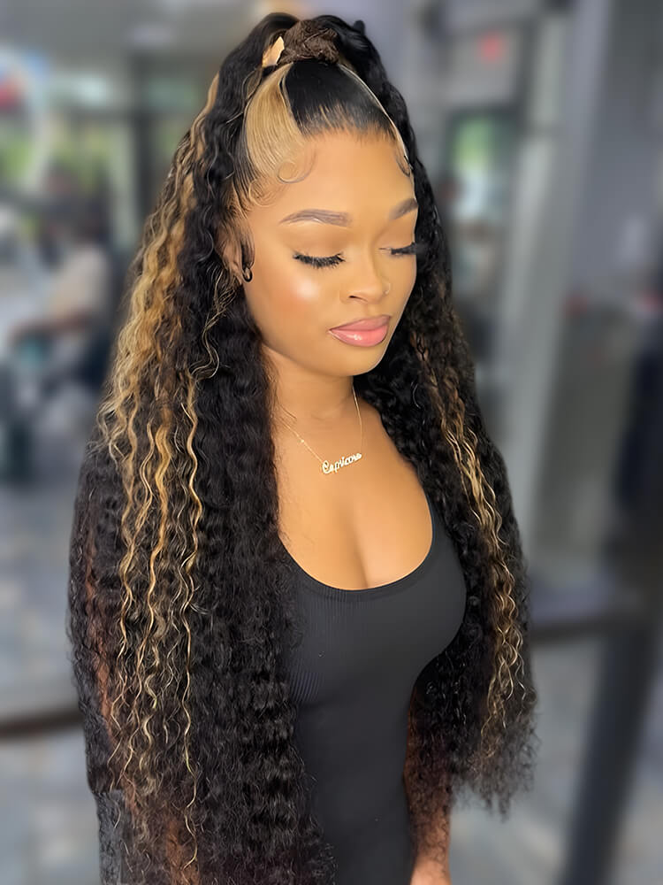 ponytail hairstyle with alipearl deep curly wig