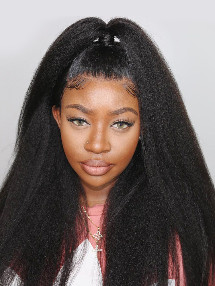 Alipearl Yaki Straight Lace Front Wigs Human Hair