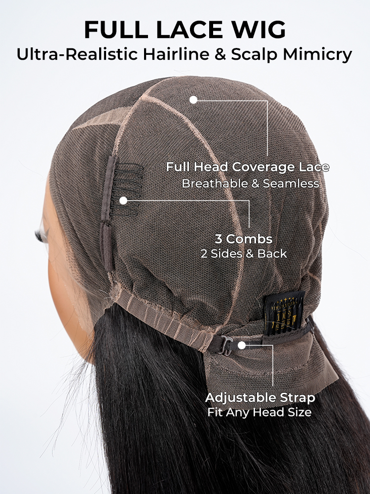 Top Density Invisible HD Full Lace Straight Wig