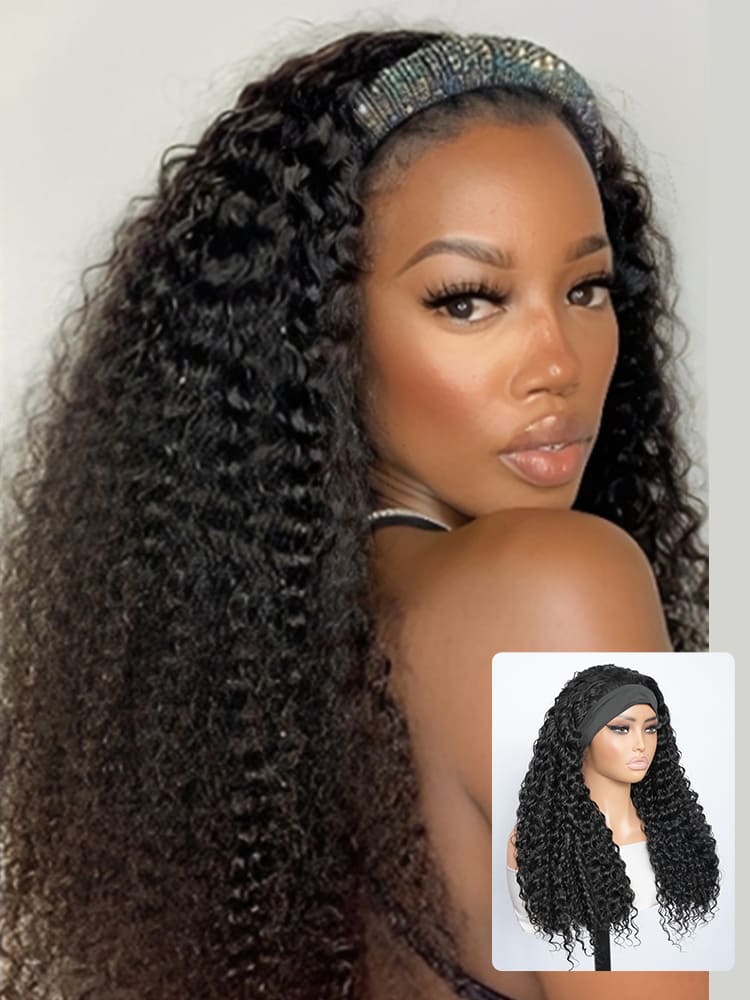 human hair headband wigs