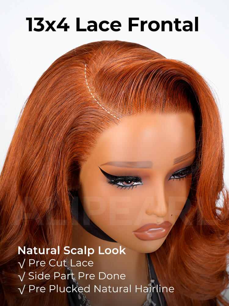 orange colored lace frontal wig