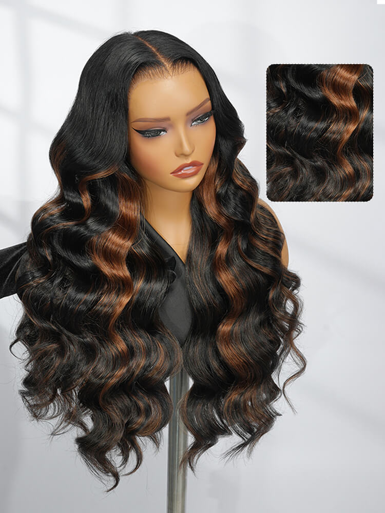 Highlight Ombre Body Wave 13x4 Hd Lace Front Wig Ready To Go