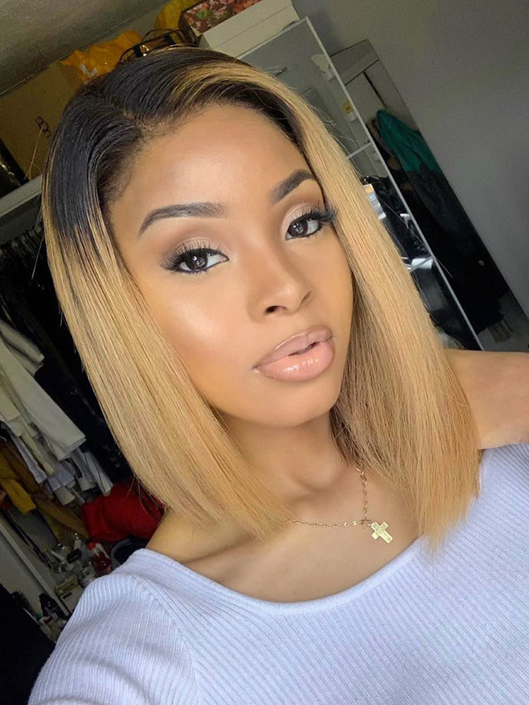 ombre straight lace front wig