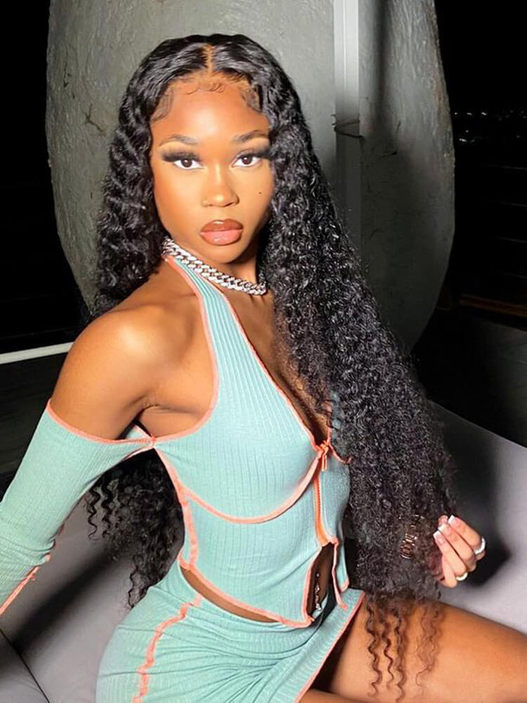 deep curly lace front wig