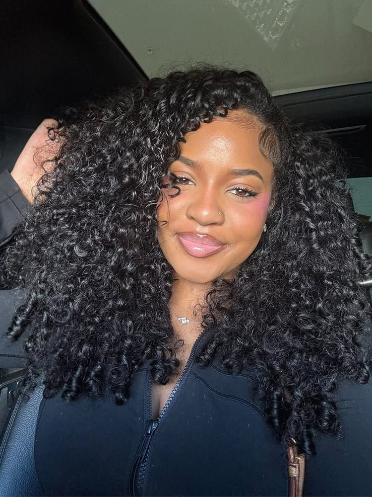Side Part Burmese Curly HD Lace Frontal Wig With Baby Hair
