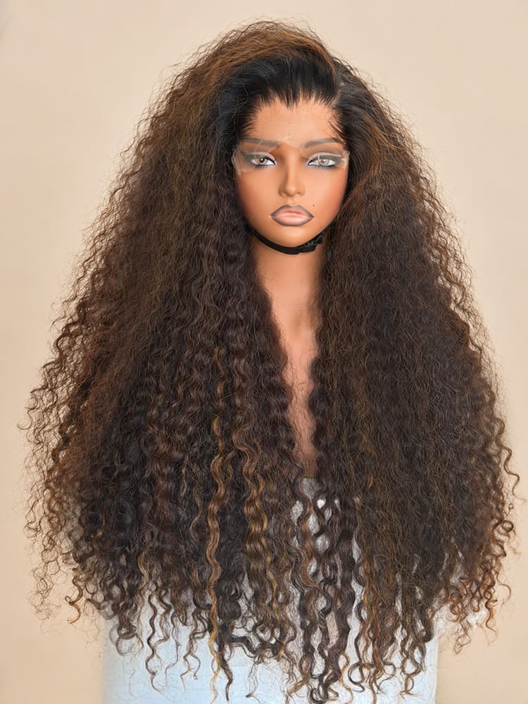 Blonde Highlight Deep Wave 13x5 HD Lace Frontal Wig Lagos Hairline