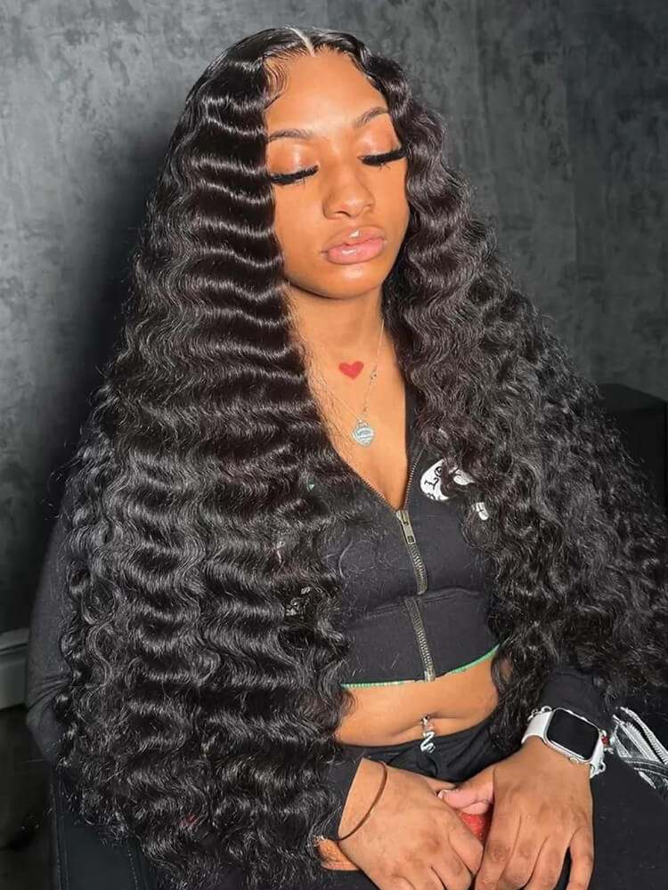 super long loose deep curly wig