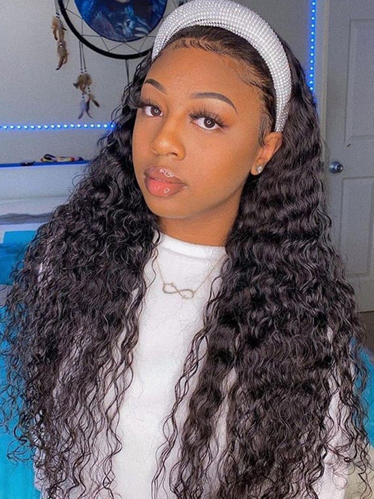 bouncy deep wave glueless wigs