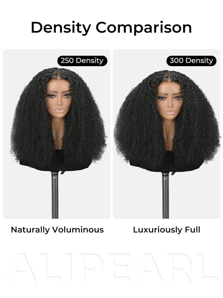 Curly Short Lace Front Wig 300% Density