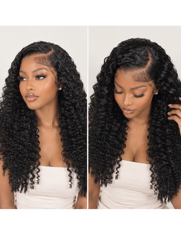 side part look with baby hair
