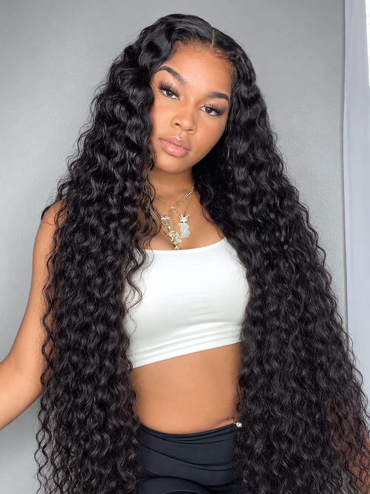 Long Wigs Natural Wave Pre Plucked HD Lace Human Hair Wigs 24-40 Inch