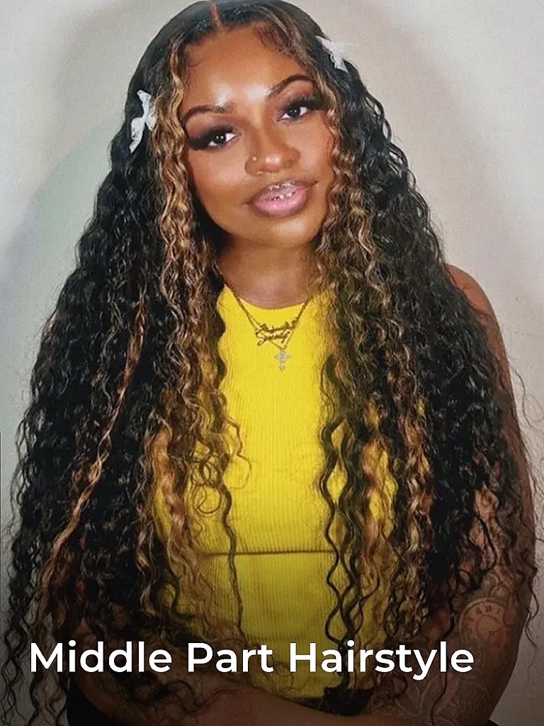 highlighted deep wave wig
