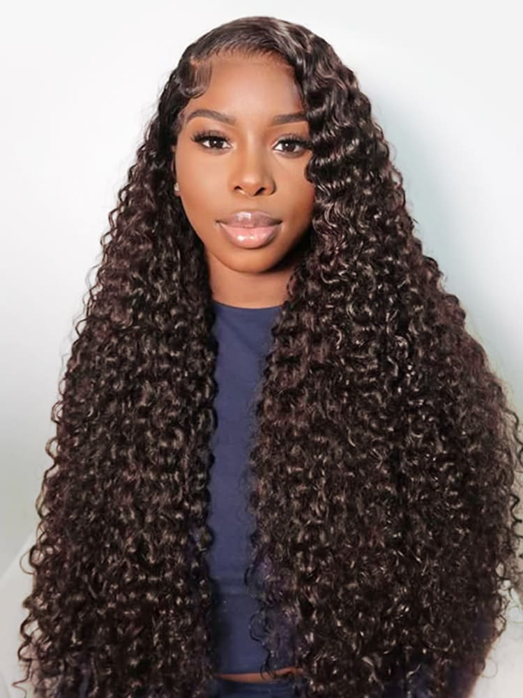 side part deep wave glueless wig