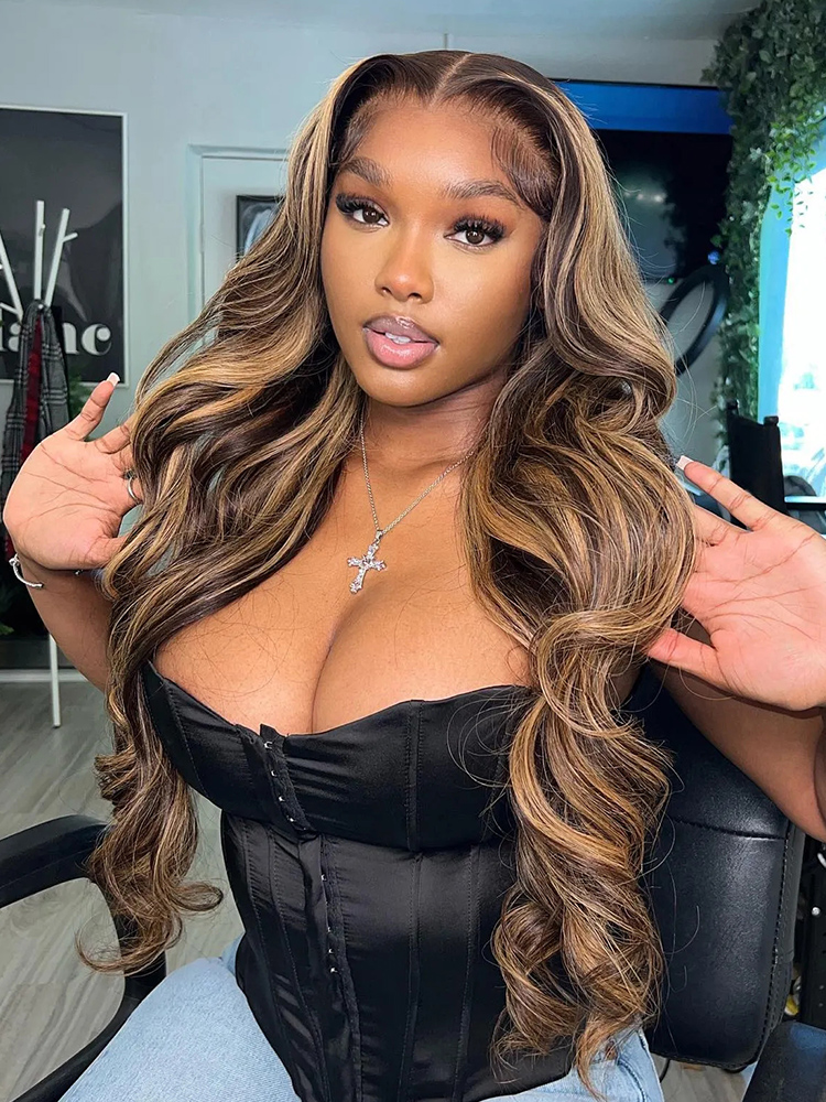 Black and Blonde Highlights Wig