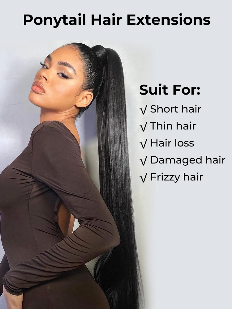 Black Human Hair Ponytail