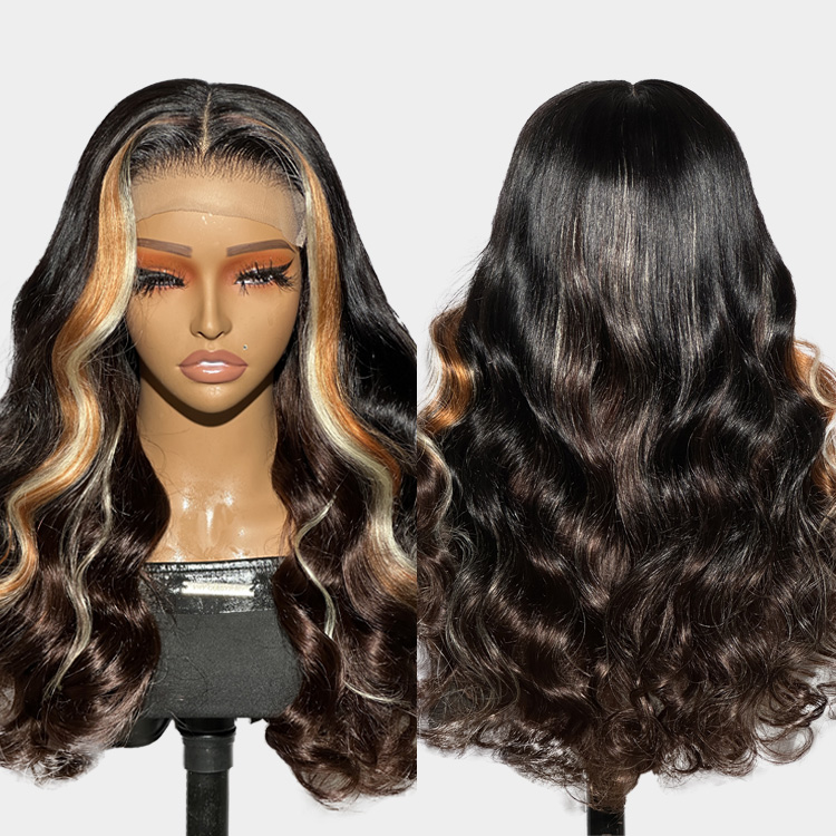 Black Wig With Highlights
