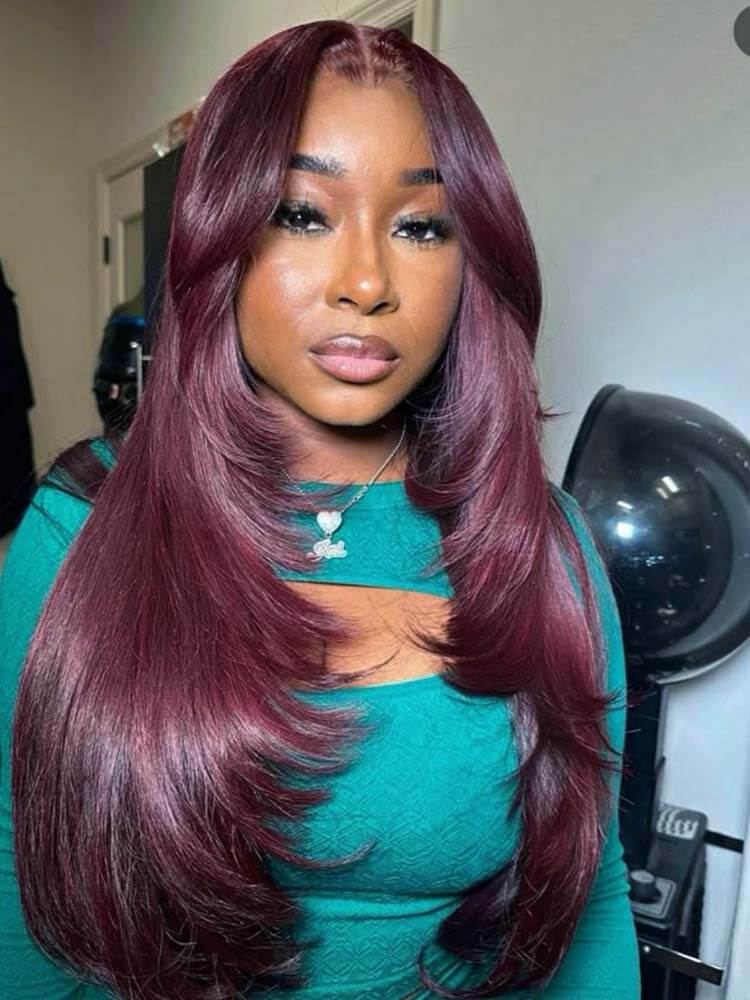 99j layered cut straight lace wigs