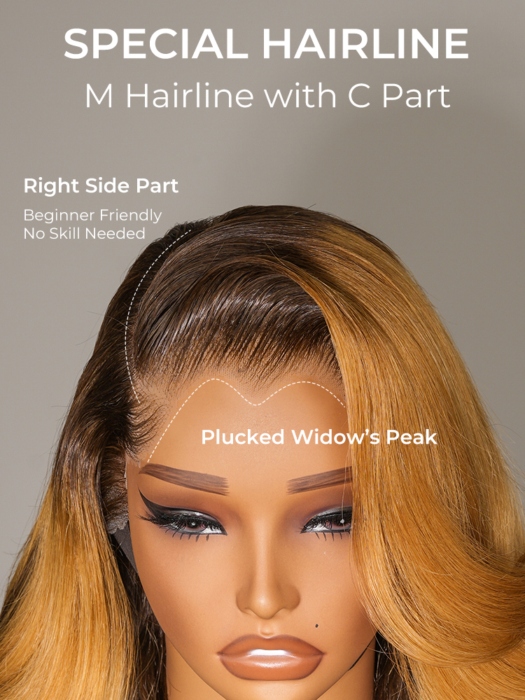 C Part Human Hair Wig