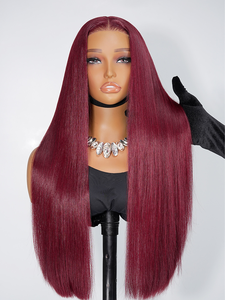 Cherry Color Straight Hair