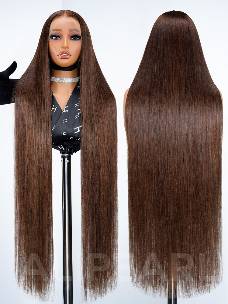 Chocolate Brown Long  Straight Wig