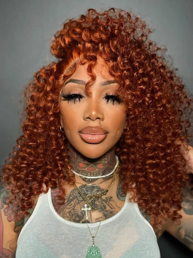 Alipear Wand Curly Ginger Color Hair Wigs
