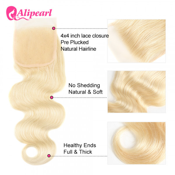 Alipearl Hair 3 bundles 613 body wave with lace closure -Alipearl Hair