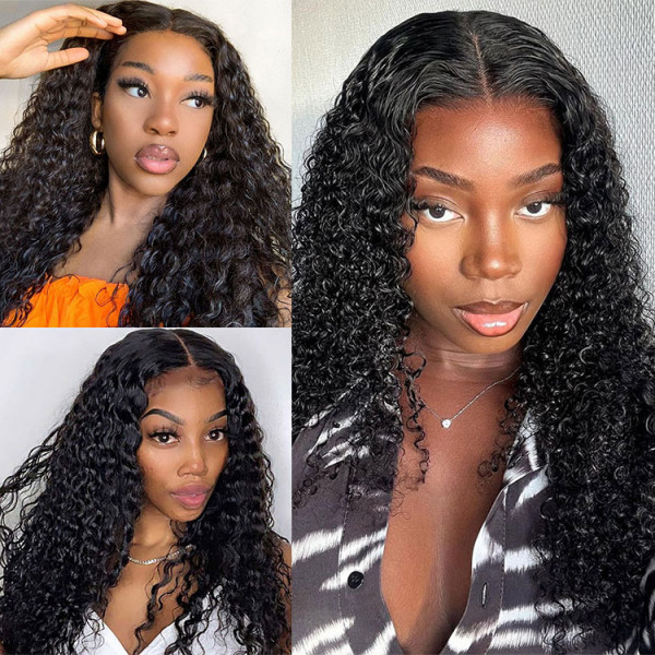 No Glue Wear And Go Wigs Deep Wave 6x6 Pre Cut Lace Closure Wigs For ...