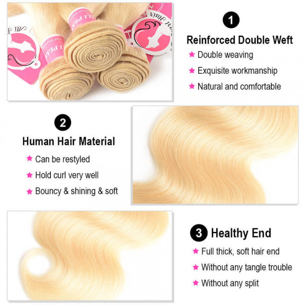 Alipearl Hair 3 Bundles 613 Body Wave With Lace Frontal -Alipearl Hair