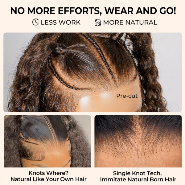 Glueless #4 Color Deep Wave Stylist Pre-Braided 13x6 Front Wig ...