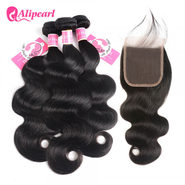 HOT Selling Body Wave 3 Bundles With Lace Closure Unprocessed Peruvian ...