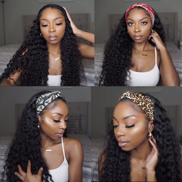 Curly Headband Wigs For Black Women Human Hair Wigs -Alipearl Hair