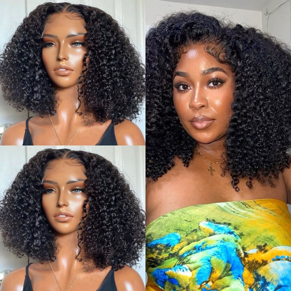 Short Curly Hair Wigs Big Curly Wavy Pre Plucked Wigs With Baby Hair  -Alipearl Hair