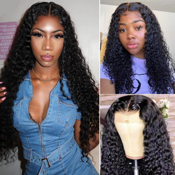 Middle Part 13x4 Lace Part Wigs Wavy Lace Front Baby Hair Wigs -Alipearl  Hair