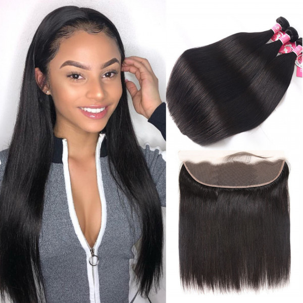 lace frontal sew in straight hair