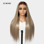 Ash Blonde With Dark Brown Roots Hair Wigs