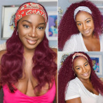burgundy half wig