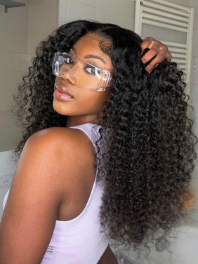 16 Inch Curly 7x5 Lace Closure Ready To Go Glueless Wig