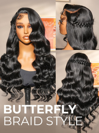 Glueless Side Part 5*5 HD Lace Closure Wigs 250% density Body Wave Hair Hairstylist Customized