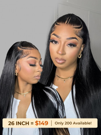 3 Braids Style Pre Braided Wig Glueless Straight 13x4 Lace Wig Human Hair