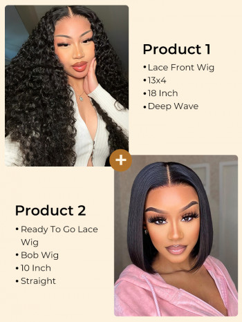 2 Wigs $199 for 13x4 Lace Front Wig and Bob Wig