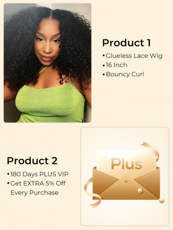 $99 for 16'' Gluelss Wig+180 Days PLUS VIP Extra 5% off